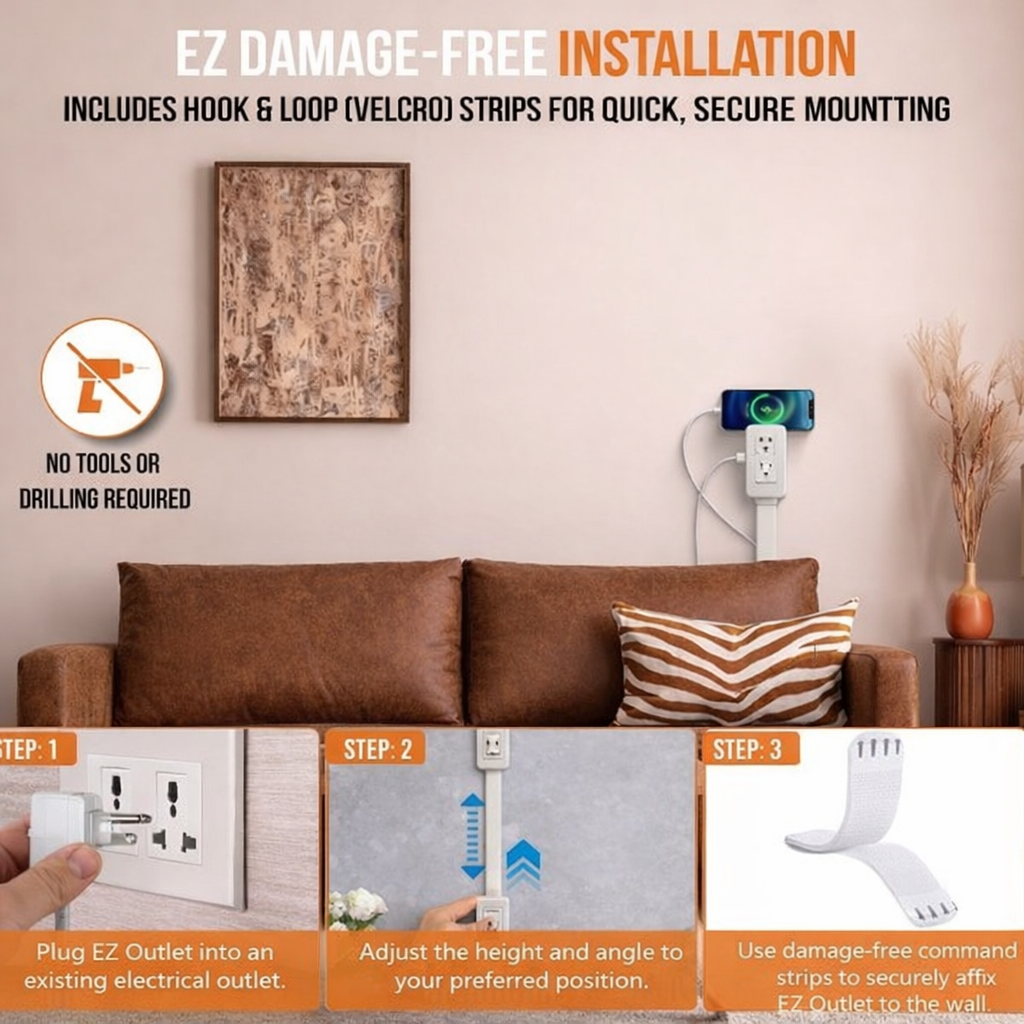 Adjustable Power Outlet Extender (US Plug)